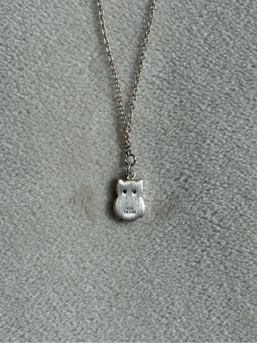 Sterling silver owl pendant necklace